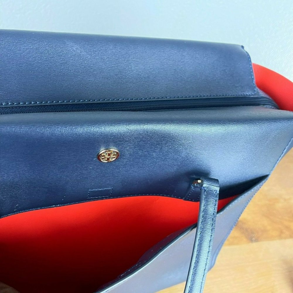 Tory Burch Women's Parker Tote Bag Blue Leather - Picture 6 of 12